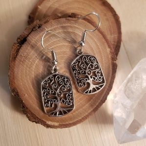 Silver Tree of Life earrings Family~Bohemian~Wicca~Witchy~Hippie~Spiritual~Mom